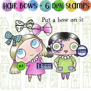 Hair Bows - 6 Digi stamps