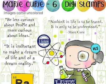 Marie Curie  - 6 Digi stamp bundle