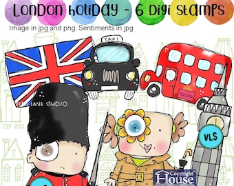 London Holiday  - 6 digi stamps in jpg and png files