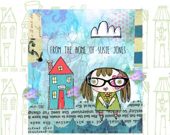 Customized / personalized digi stamp set - 4 stamps