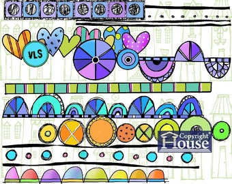 Vera's Borders - 12 doodle border digi stamps available for instant downlaod PNG files only