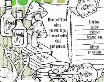 Wonderland accessory bundle - 19 digi stamp set