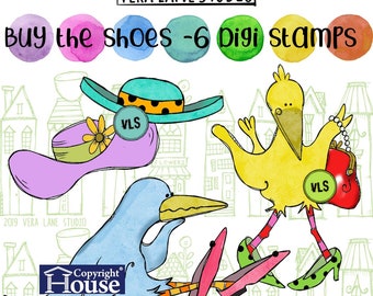 Buy the shoes - 6 Digi stamp bundle in jpg and png files