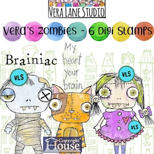 Vera’s Zombies – zestaw 5 znaczków cyfrowych w plikach png i jpg