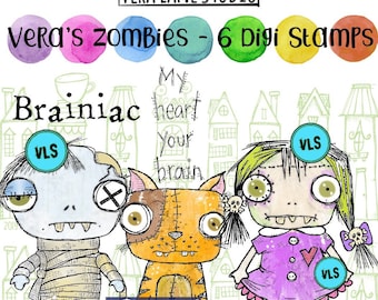 Vera's Zombies - Set di 5 timbri digitali in formato png e jpg