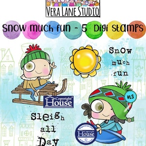 Snow much fun - 5 Digi stamp bundle