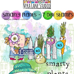 Smarty Plants  - 7 digi stamps in jpg and png files