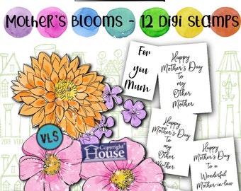 Mother’s Blooms  - 12 digi stamps