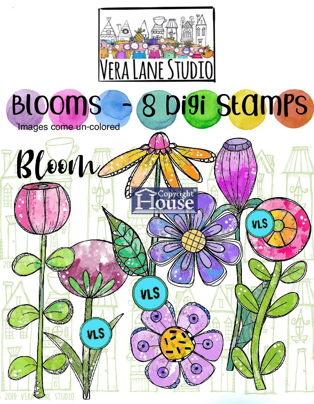 Digital Stickers Flowers Distance Learning by Wimmie's World