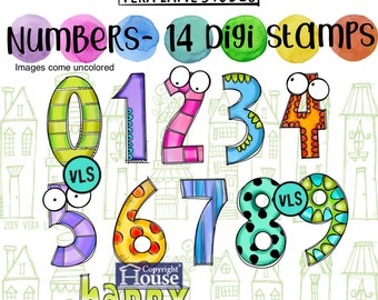Numbers -- 11 digi stamps bundle