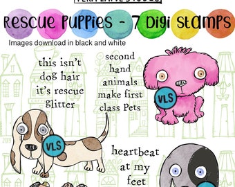 Rescue Puppies - 7 digi stamp set