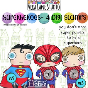 Superheros - 4 digi stamp bundle