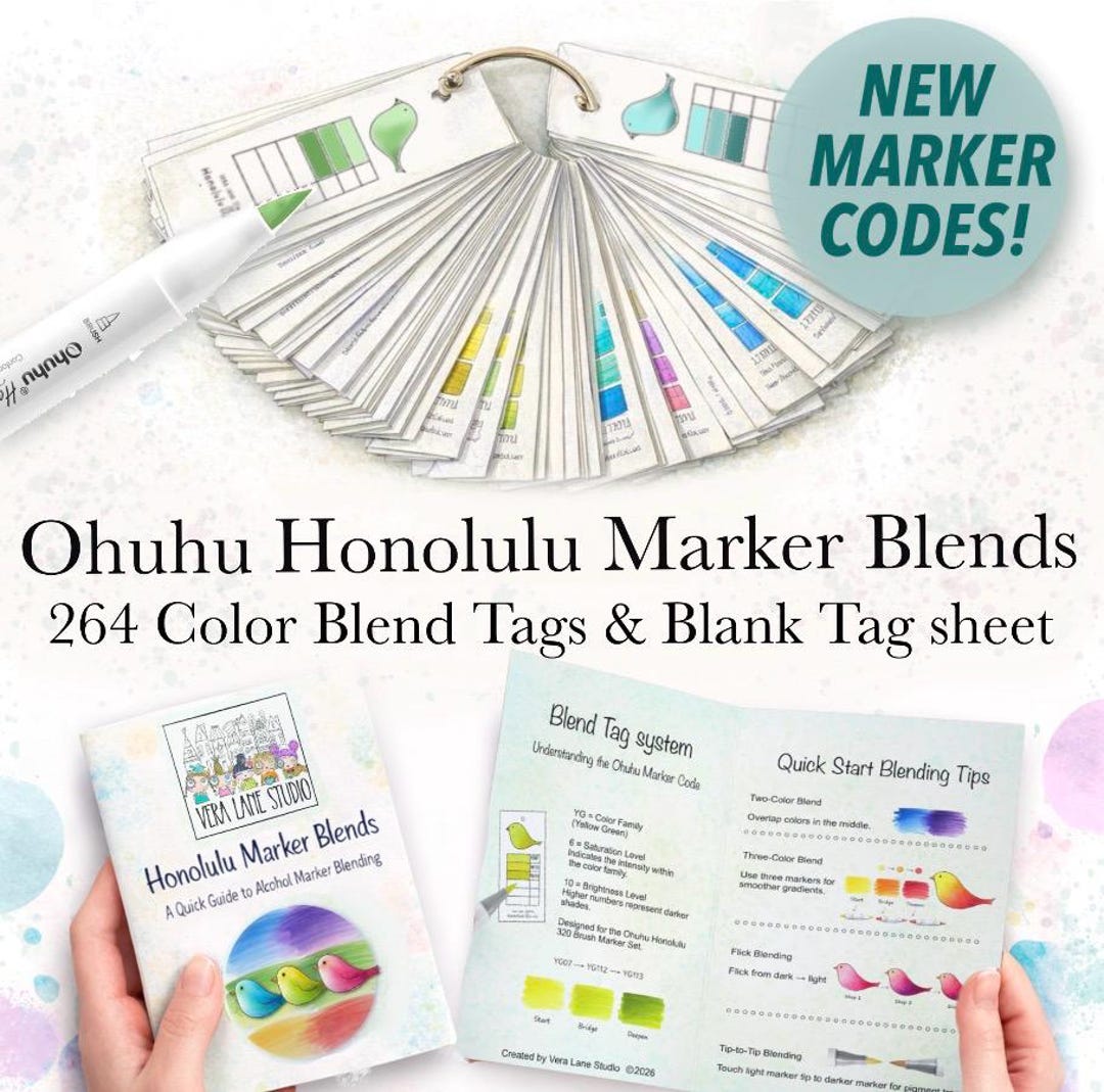 Ohuhu Honolulu Marker Blends, 264 Color Blend Tags (printable PDF) - Etsy