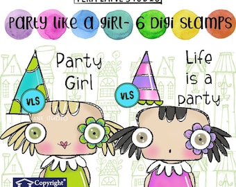 Party like a girl - 6 digi stamps