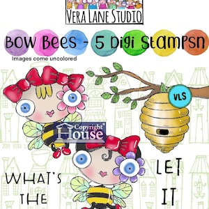 Bow Bees - 風変わりなミツバチのデジスタンプセット - 画像5枚