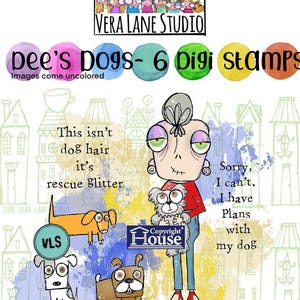 Dee’s Dogs - jpg および png ファイルの 6 つのデジスタンプ