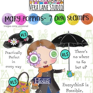 Mary Poppins - Paquete de 7 sellos Digi