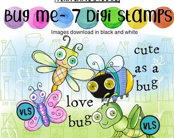 Bug me - 6 digi stamp bundle in jpg and png files