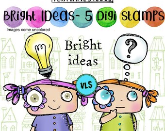 Bright Ideas - 6 digi stamp bundle in JPG and PNG files