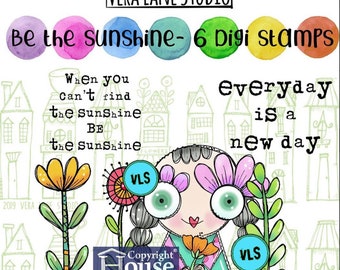 Be the sunshine - 6 Digi stamp bundle in jpg and png files