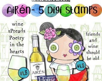 Arién - 5 Digi stamp bundle in jpg and png files