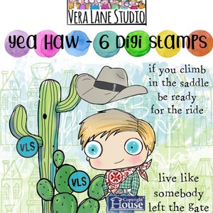 Yeehaw - 6 digi stamp bundle in jpg and png files