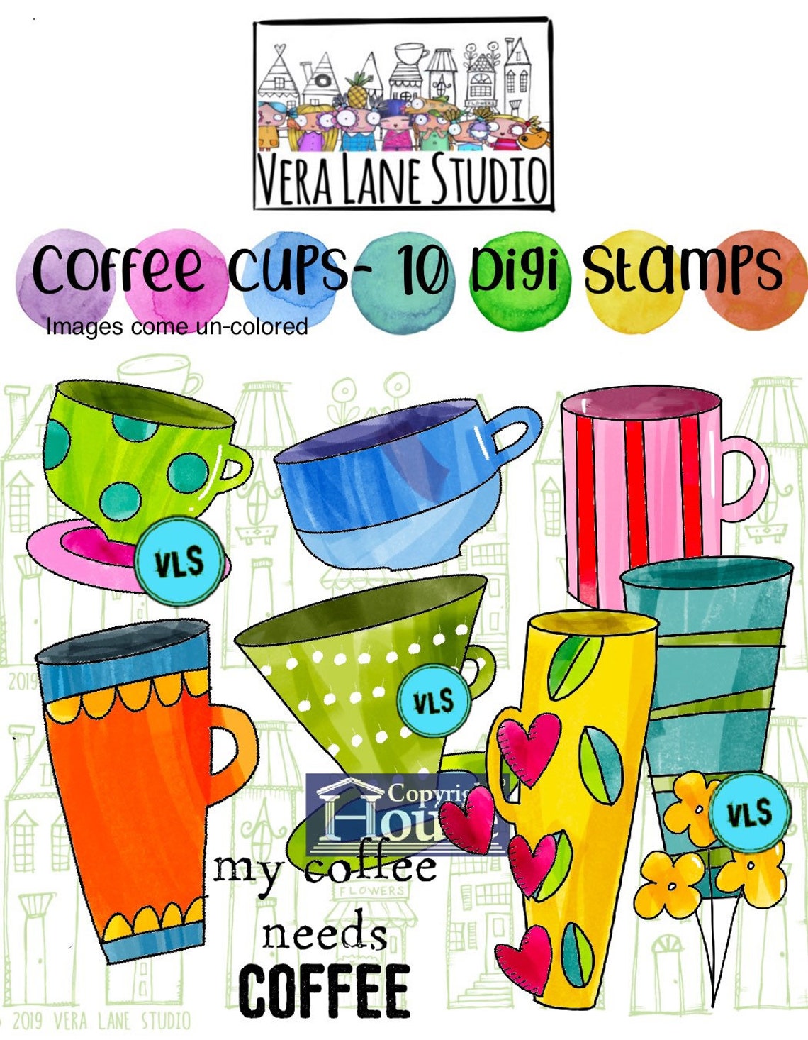 Coffee Cup Collection Digi Stamps - Etsy UK