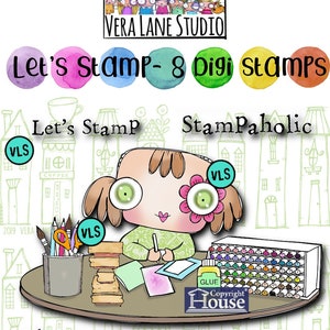 Let’s Stamp - 8 Digi stamp bundle in jpg and png files be