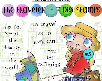 The Traveler - 7 digi stamp set