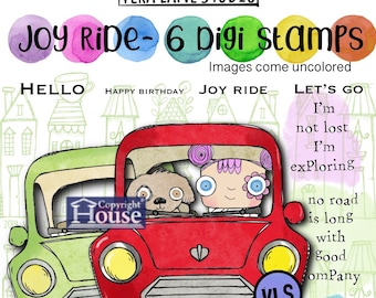 Joy Ride- 6 digi stamp bundle in jpg and png files