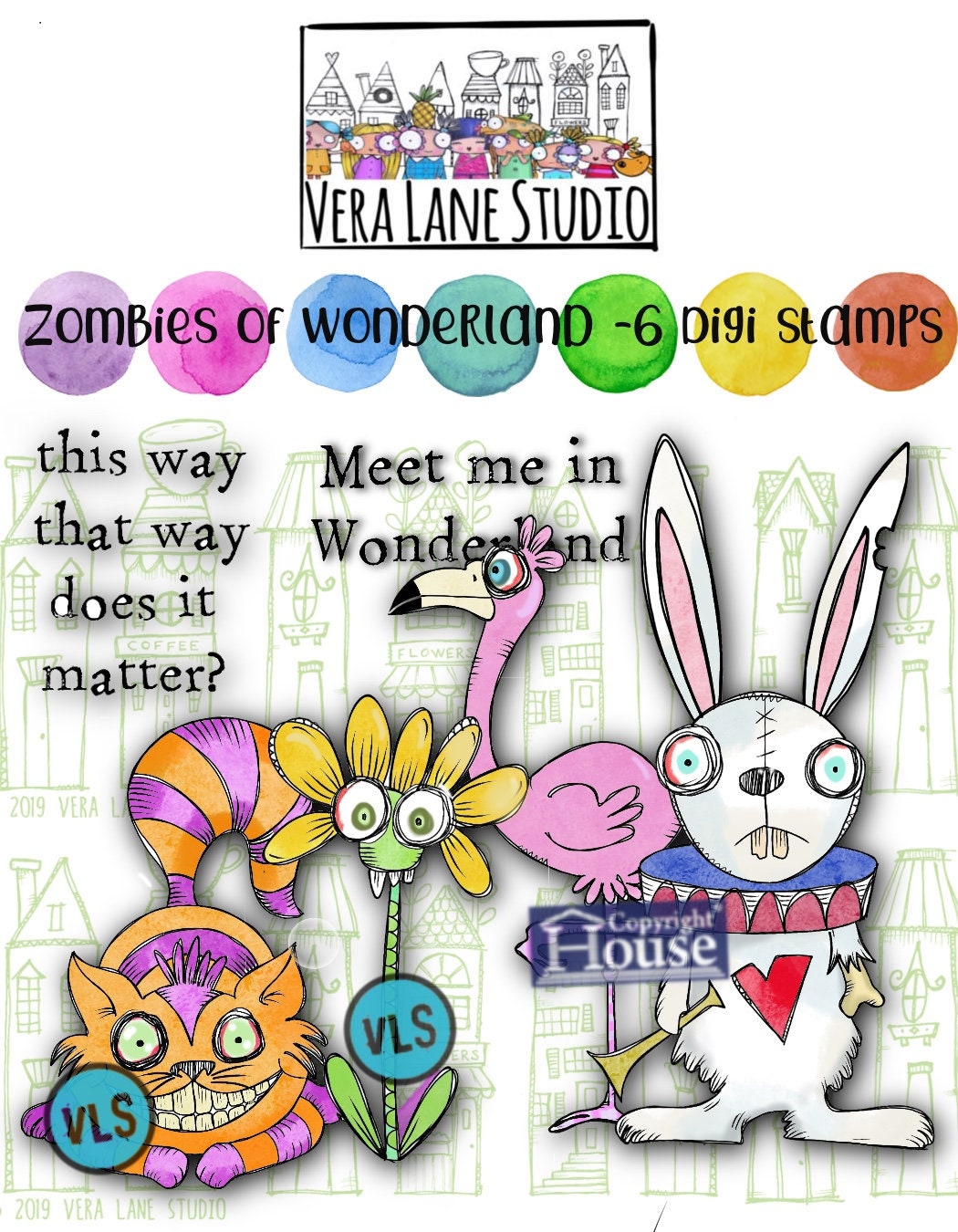 Zombies aus Wunderland Digi Stamp Bundle - 6 PNG- und JPG-Dateien