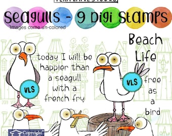 Seagulls - 9 Digi stamp bundle