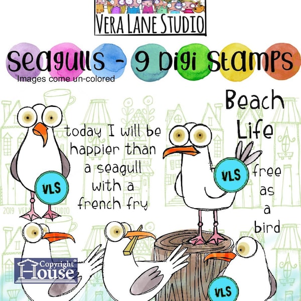 Seagulls - 9 Digi stamp bundle