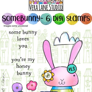 Somebunny - 6 Digi stamps in jpg and png files