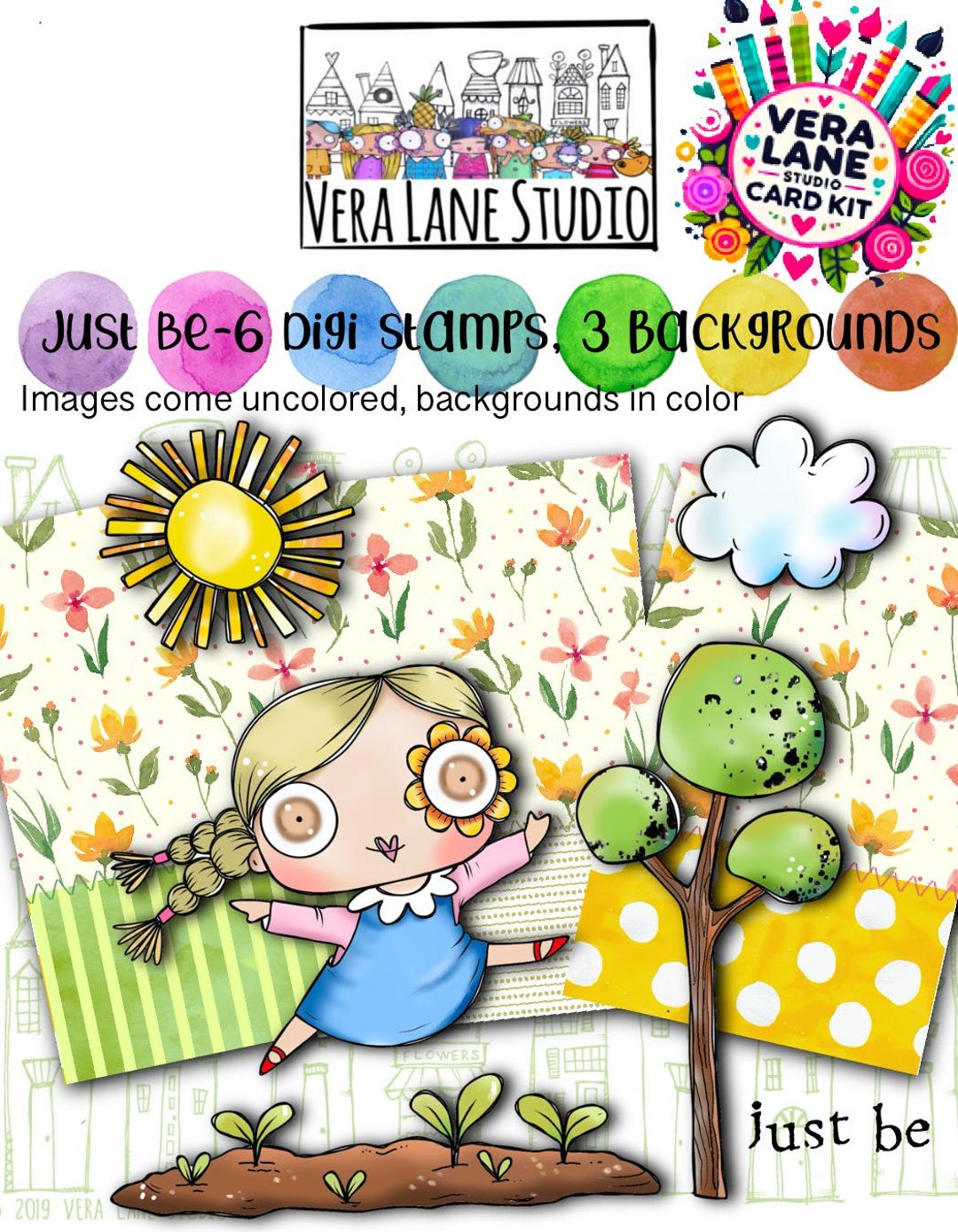 Whimsical Girl Digital Stamp Set – Vera Lane Studio + Printable