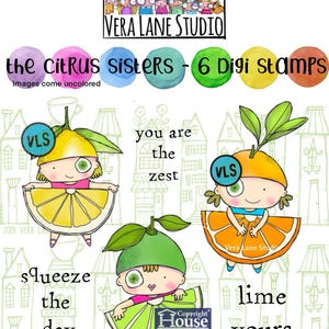 Las hermanas Citrus: 6 sellos digitales en archivos jpg y png