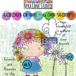 Garden of life - Lot de 6 tampons numériques au format jpg et png