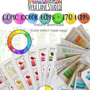 Kleurtags: 170 Copic-kleurmengsels op gemakkelijk leesbare tags, digitale download