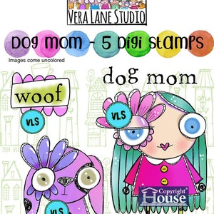 Dog Mom - 4 digi stamp bundle