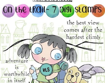 On the Trail - 9 digi stamp bundle in png and jpg files ‘ instant download