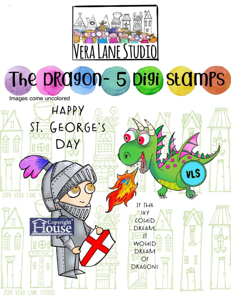 The Dragon 5 digi stamps image 1