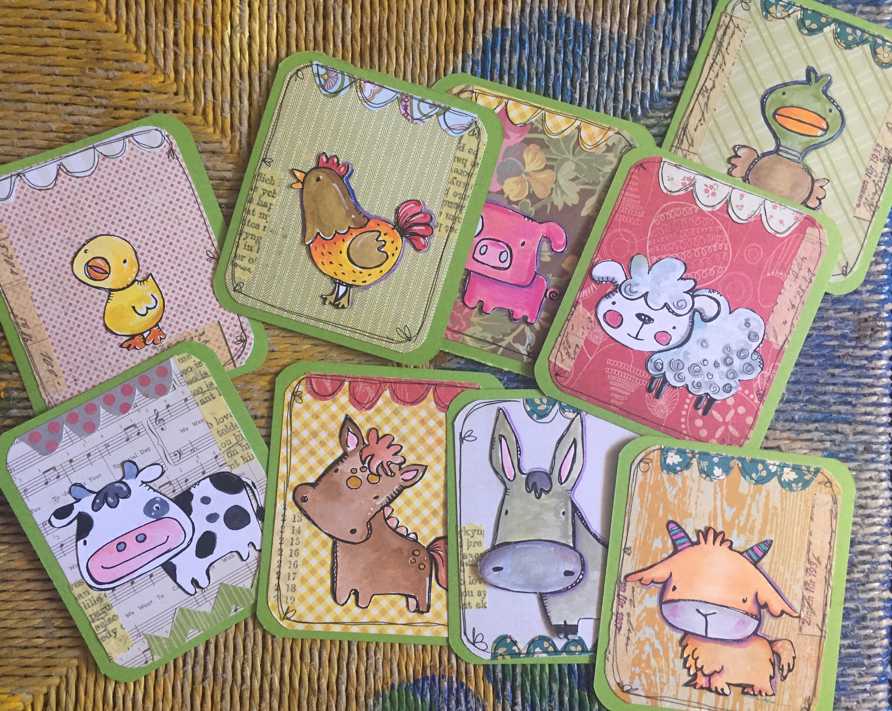 Farm Animal Digi Stamps Cute Farm Friends Digital Stamp Kit Card Making ...