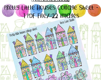 Pretty little houses collage sheet - 1 pdf / 22 images