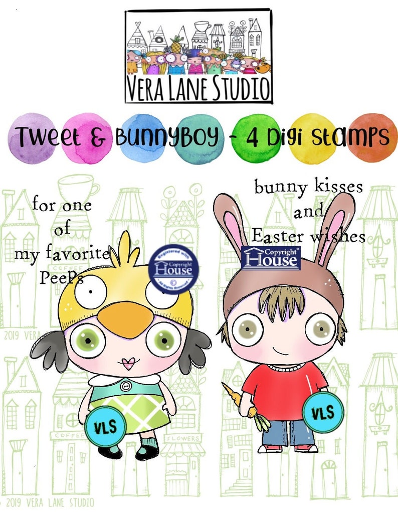 Tweet and BunnyBoy 4 Digi stamp bundle image 1