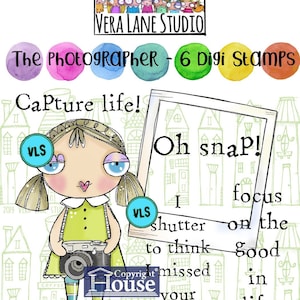 Photographer digi stamp set - six image set for personal paper crafting available in instant download.