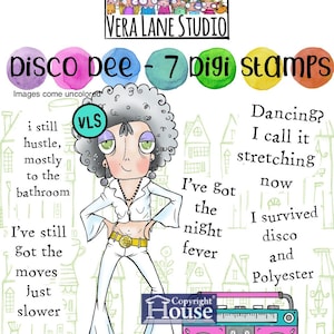 Disco Dee - jpg および png ファイルの 7 つの Digi スタンプ バンドル