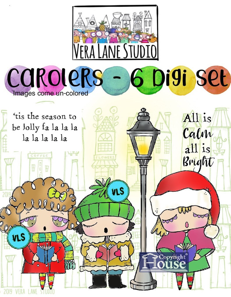 Carolers 6 digi stamp bundle image 1