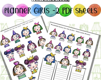 Planner Girl Collage Sheets - 2 PDF files