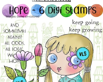 Hope - 6 digi stamp bundle in png and jpg files