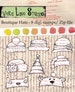 Boutique Hats - quirky and whimsical digi stamp set of eight resizable hat images for instant download 